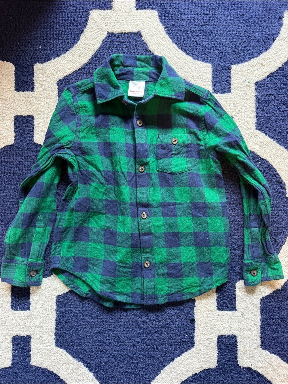 Hanna Andersson Green & Blue Plaid Button-Down Shirt